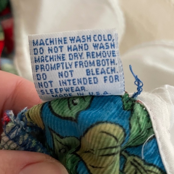 Vintage Corduroy Dress Apples Long Puff Sleeve Peter Pan Collar size 4 Holiday - Picture 10 of 13